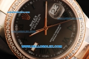 Rolex Datejust Automatic Movement Steel Case with Diamond Bezel and Two Tone Strap
