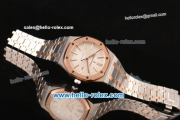 Audemars Piguet Royal Oak Swiss ETA 2824 Automatic Two Tone Case with Stick Markers and White Grid Dial - 1:1 Original