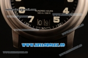 BlancPain Hundred Hours Japanese Miyota 9015 Automatic Steel Case with Black Dial and Black Rubber Strap - (AAAF)