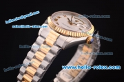 Rolex Day-Date Swiss ETA 2836 Automatic Two Tone Case with White Dial and Roman Markers