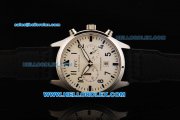 IWC Portugieser Chronograph Quartz Movement Steel Case with White Dial and Black Markers