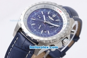 Breitling for Bentley Motors Chronograph Automatic with Blue Dial and White Graduated Bezel-Blue Leather Strap