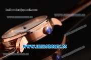 Glashutte Senator Meissen Tourbillon Swiss Tourbillon Automatic Rose Gold Case with White Dial and Brown Leather Strap