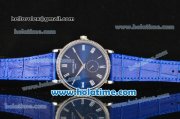 Patek Philippe Calatrava Miyota Quartz Steel Case with Roman Numeral Markers and Blue Dial