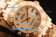 Rolex Datejust Swiss ETA 2836 Automatic Movement Full Rose Gold with White Dial and Roman Numerals