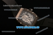 Richard Mille RM 055 Bubba Watson Tourbillon Manual Winding PVD Case with Skeleton Dial Dot Markers and Blue Inner Bezel