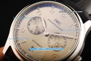 IWC Portuguese Automatic Movement Steel Case with Coffee Dial and Black Leather Strap