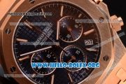 Audemars Piguet Royal Oak Chronograph Miyota OS20 Quartz Rose Gold Case with Black Dial and Rose Gold Bracelet