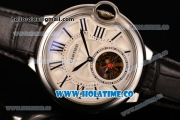 Cartier Ballon Bleu De Tourbillon Asia Automatic Steel Case with White Dial and Black Leather Strap - Roman Numeral Markers