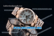 Rolex Day-Date Swiss ETA 2836 Automatic 18K Rose Gold Case with White Dial Diamonds Markers and 18K Rose Gold Bracelet (BP)