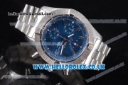 Breitling Avenger Seawolf Chrono Miyota OS10 Quartz Stainless Steel Case/Bracelet with Blue Dial and Stick Markers