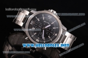 IWC Aquatimer Chrono Swiss Valjoux 7750 Automatic Full Steel with Black Dial and Stick Markers