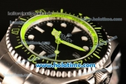 Rolex Sea-Dweller Deepsea Asia 2813 Automatic Steel Case/Strap with Black Dial and Green Diver Index