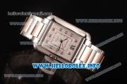 Cartier Tank Anglaise Miyota 9015 Automatic Two Tone Case/Bracelet with Silver Dial and Diamonds Markers