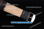 Audemars Piguet Jules Audemars Dual Time Asia ST25 Automatic Rose Gold Case Black Dial Stick Markers and Black Leather Strap