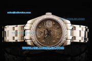 Rolex Day-Date Oyster Perpetual Automatic Movement Steel Case with Diamond Bezel/Markers and SS Strap Rolex Day-Date Oyster Perpetual Automatic Movement Steel Case with Diamond Bezel/Markers and SS Strap