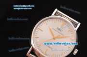 IWC Portofino Swiss ETA 2892 Automatic Steel Case with Gold Stick Markers and Silver Dial