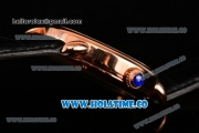 Cartier Rotonde De Asia Manual Winding Rose Gold Case with Black Dial and White Roman Numeral Markers