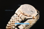 Rolex Datejust Automatic Movement ETA Coating Case with Rose Gold Bezel and Two Tone Strap-36mm