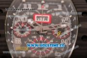 Richard Mille RM 011 Felipe Massa Flyback Chronograph Swiss Valjoux 7750 Automatic Carbon Fiber Case with Skeleton Dial Black Inner Bezel and White Markers - 1:1 Original