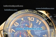 Rolex Daytona Asia ST17 Automatic Yellow Gold Case with Blue Dial Ceramic Bezel and Arabic Numeral Markers