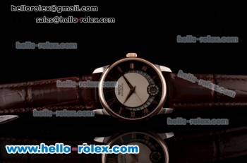 Mido Baroncelli II Swiss ETA 2824 Automatic Two Tone Case with Brown Leather Strap and Black Dial