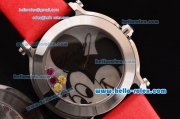 Chopard Happy Sport - Mickey Swiss Quartz Stainless Steel Case with Red Leather Strap and Mickey Dial