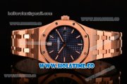 Audemars Piguet Royal Oak 33MM Miyota Quartz Rose Gold Case/Bracelet with Blue Dial and Stick Markers (EF)