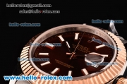 Rolex Datejust II Asia 2813 Automatic Two Tone Case with Brown Dial and White Stick Markers - ETA Coating Super LumiNova