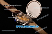 Patek Philippe Calatrava Miyota 9015 Automatic Steel Case with White Dial and Brown Leather Strap - Silver Stick Markers