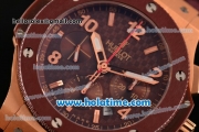 Hublot Big Bang Chrono Swiss Valjoux 7750 Automatic Rose Gold Case with Ceramic Bezel and Carbon Fiber Dial - 1:1 Original(H)