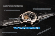 Patek Philippe Complication Tourbillon Manual Winding Steel Case with Black Dial and Black Leather Strap