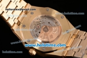 Audemars Piguet Royal Oak Swiss ETA 2824 Automatic Full Yellow Gold with Gold Sitck Markers and White Dial - 1:1 Original