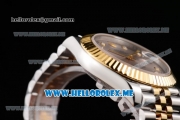 Rolex Datejust II Asia 2813 Automatic Two Tone Case/Bracelet with Grey Dial and Diamonds Markers (BP)