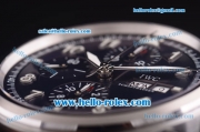 IWC Pilot Chronograph Swiss Valjoux 7750 Automatic Movement Steel Case with Blue Dial and Blue Leather Strap