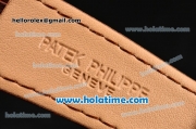 Patek Philippe Calatrava Miyota Quartz Steel Case with Roman Numeral Markers and Brown Dial