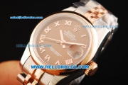 Rolex Datejust Oyster Perpetual Automatic Movement Steel Case with Rose Gold Bezel and Two Tone Strap-Lady Model