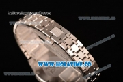 Audemars Piguet Royal Oak 33MM Miyota Quartz Steel Case/Bracelet with Black Dial Stick Markers and Diamonds Bezel (EF)