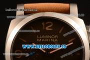 Panerai Luminor Marina 1950 3 Days Automatic Clone P.9010 Automatic Steel Case with Brown Dial and Brown Leather Strap - PAM 1951