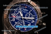 Breitling Avenger Skyland Chrono Swiss Quartz PVD Case with Blue Dial and Yellow/Black Nylon Strap