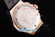 Hublot Big Bang Chronograph Miyota Quartz Movement Rose Gold Case with PVD Bezel and Black Dial