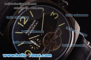 Panerai Radiomir Tourbillon Automatic PVD Case with Black Dial and Black Leather Strap