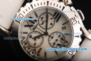 Chopard Happy Sport Chronograph Miyota Quartz Movement Steel Case with White Dial and White Rubber Strap
