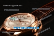 Rolex Cellini Date White Dial Rose Gold Swiss ETA 2836 With Black Leather Strap 50515 sbr