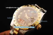 Rolex Datejust Oyster Perpetual Automatic Movement Steel Case with Brown Dial and Two Tone Strap-Lady Model