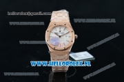 Audemars Piguet Royal Oak Swiss Quartz Rose Gold Case with White Dial and Rose Gold Bracelet (EF)