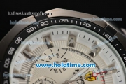 Ferrari Rattrapante Chrono Miyota OS20 Quartz Steel Case with PVD Bezel White Dial and Stick Markers