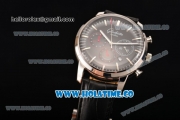 Glashutte Automatic Steel Case with Black Dial and Black Leather Strap