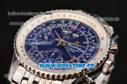 Breitling Montbrillant Datora Chrono Swiss Valjoux 7751 Automatic Steel Case/Bracelet with Blue Dial and Stick Markers - 1:1 Original (J12)