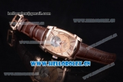 Parmigiani Kalpa Grande Clone Parmigiani PF331.01 Automatic Rose Gold Case with Rose Gold Dial Stick/Arabic Numeral Markers and Brown Leather Strap